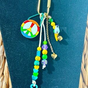 “Peace Talks” keychain/ purse charm Handmade!